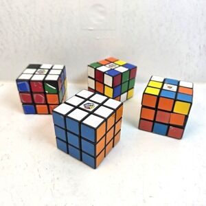 Lot of 4 Rubiks Cube 3x3 Original Puzzle Game Multi Color Classic Brain‎ Teaser